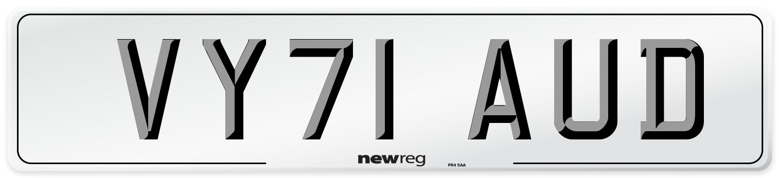 VY71 AUD Number Plate from New Reg